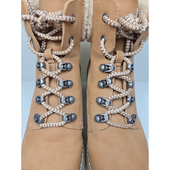 DV by Dolce Vita Russit Ankle Boot Lace Up Bootie Tan/Camel Women's 8.5 Buckle - Picture 7 of 12